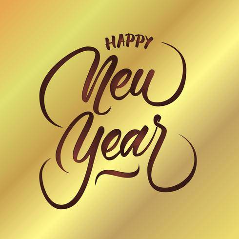 新年快乐矢量手刻字