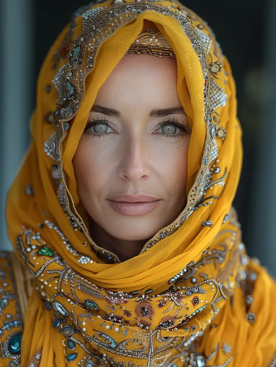 Saudi Woman in Traditional Attire Midjourney提示词