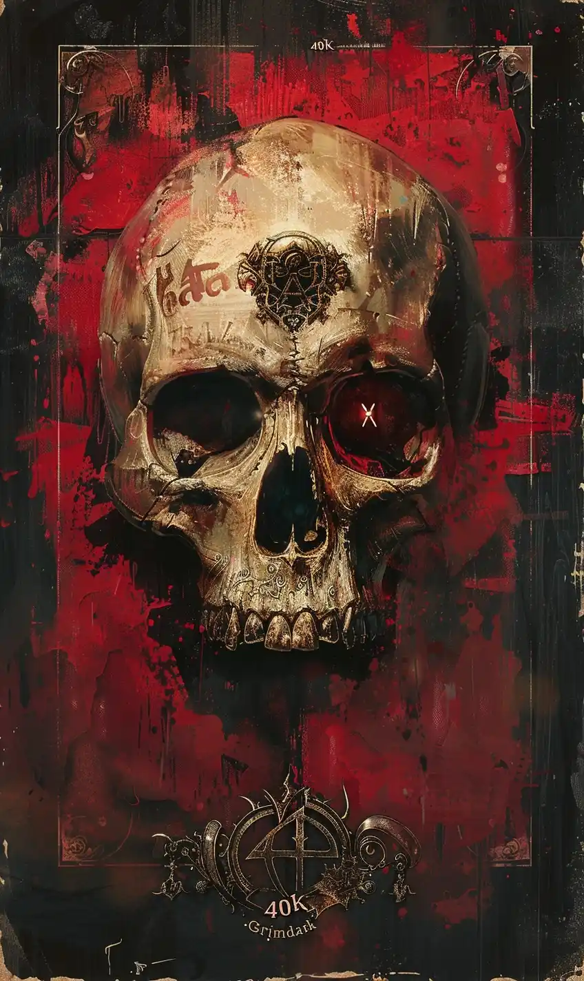 Grimdark Skull Tarot Midjourney提示词