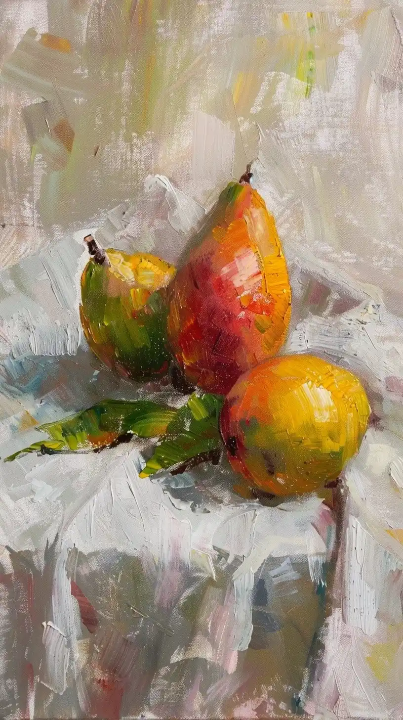 Impressionist Mango Still Life Midjourney提示词