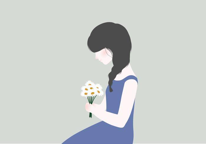 有花例证的妇女
