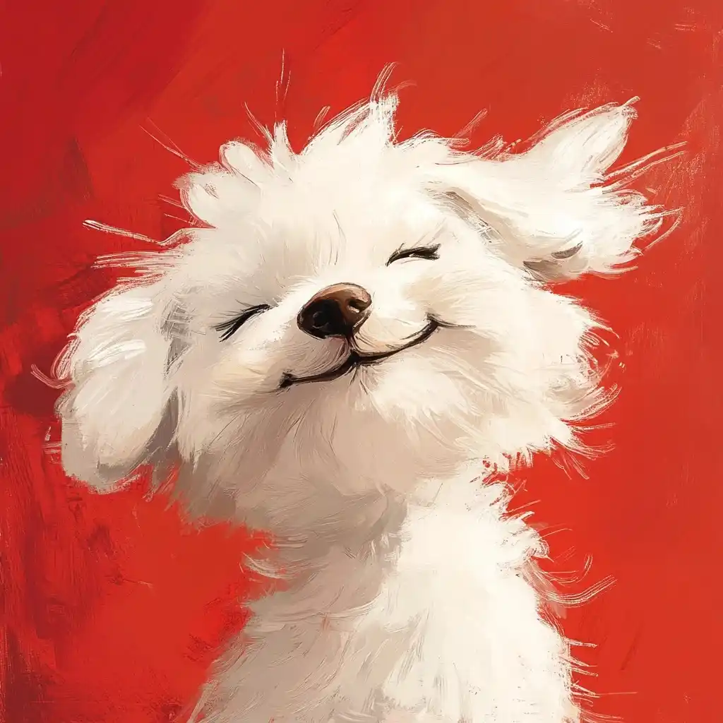 Impressionistic Bichon Frise Portrait Midjourney提示词