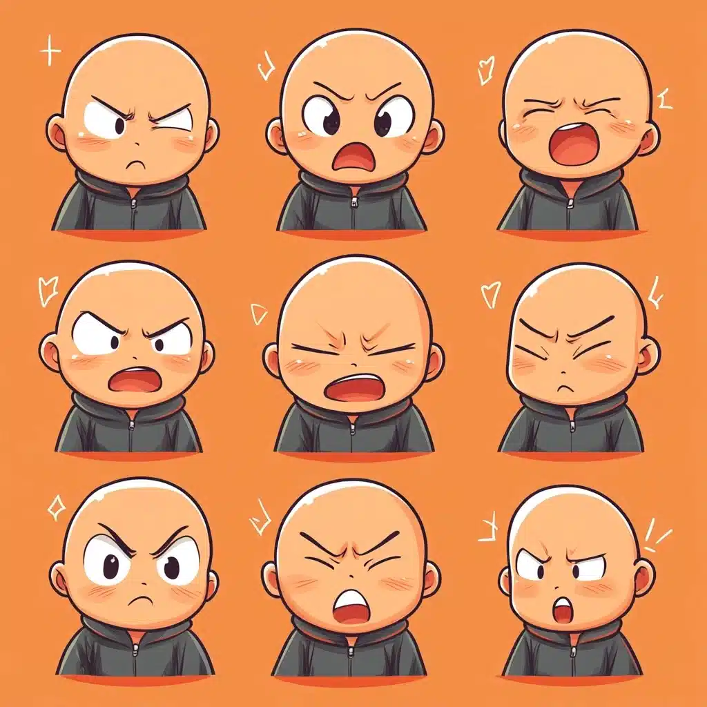 Mischievous Boy Emoticons Matrix Midjourney提示词