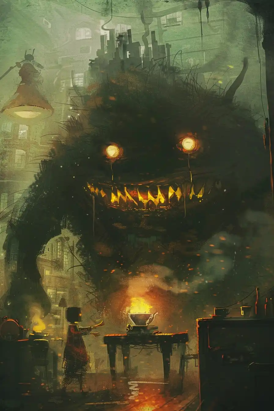 Caffeinated Monster Cafe Midjourney提示词