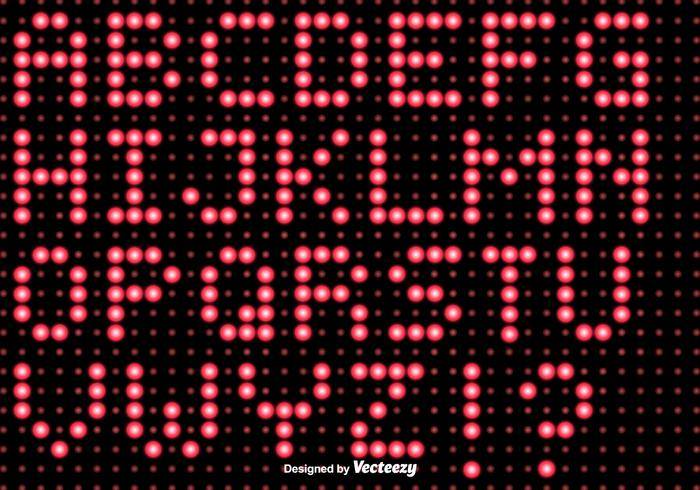 矢量Led灯字母表