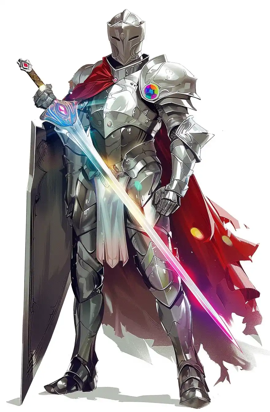 Anime Paladin Character Design Midjourney提示词