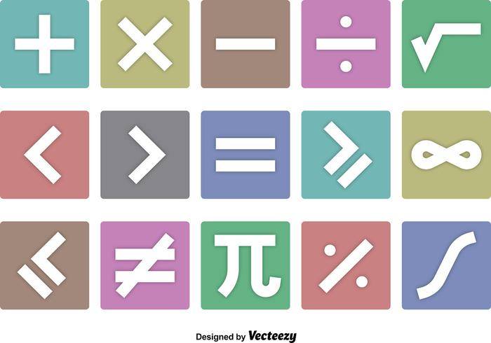 数学符号图标矢量