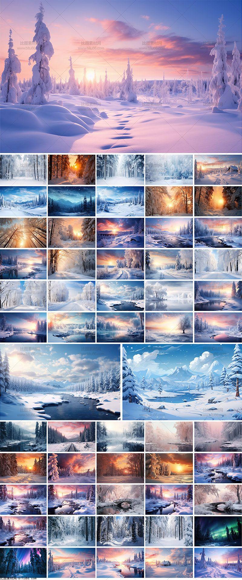 57款冬天冬季雪地风景JPG格式20231230