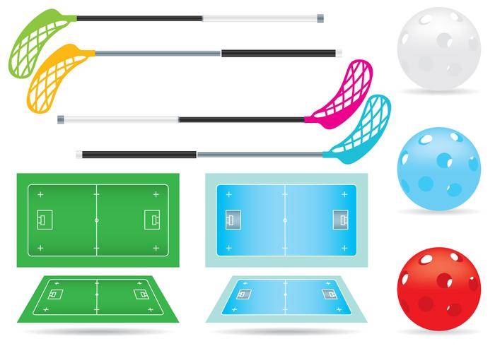 矢量Floorball法院和项目