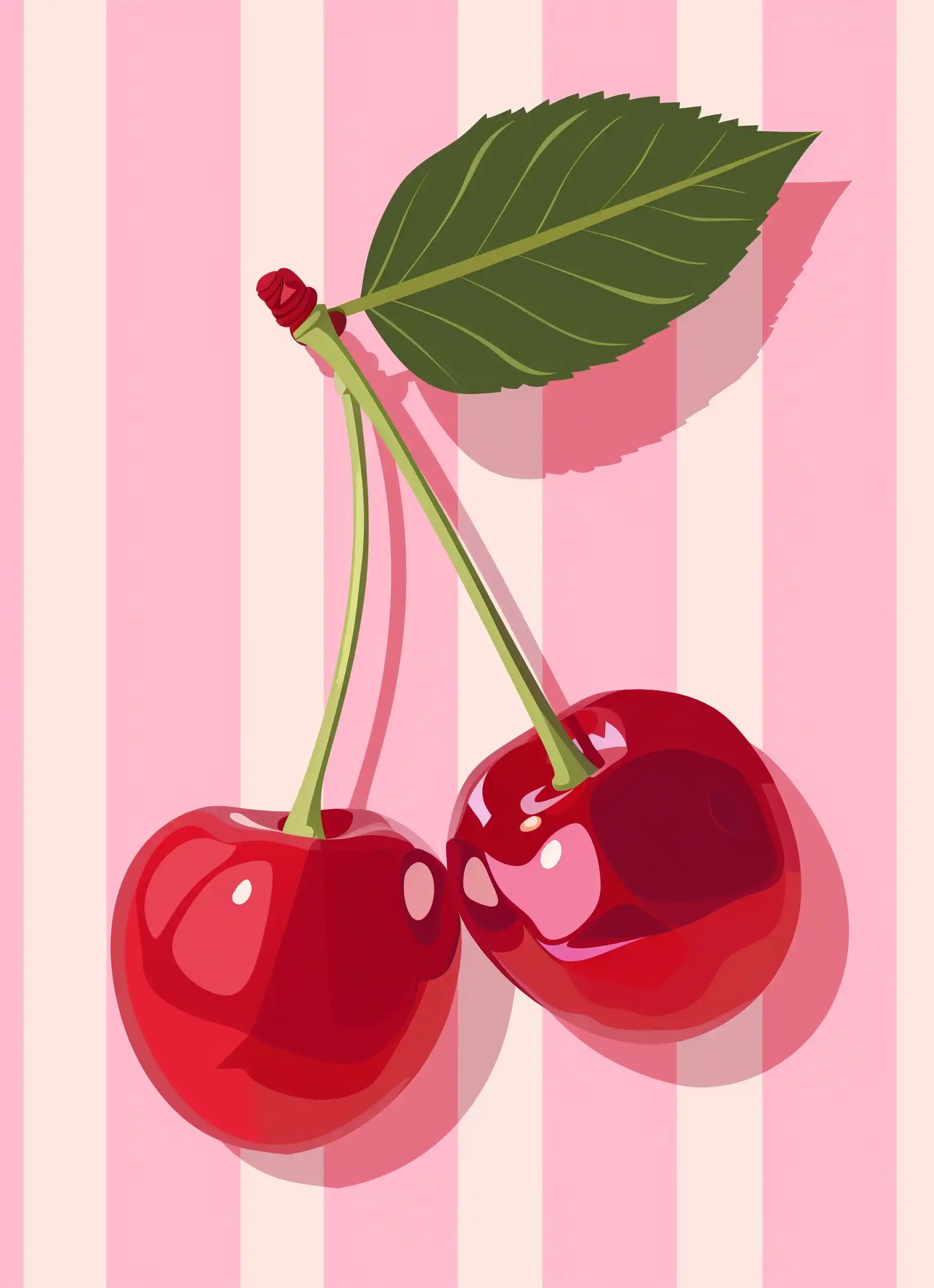 Cherry Poster Illustration Midjourney提示词