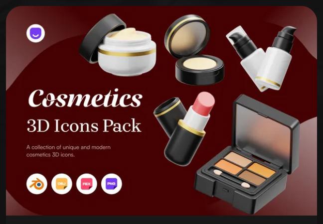 Cosmetic Products 3D Icon