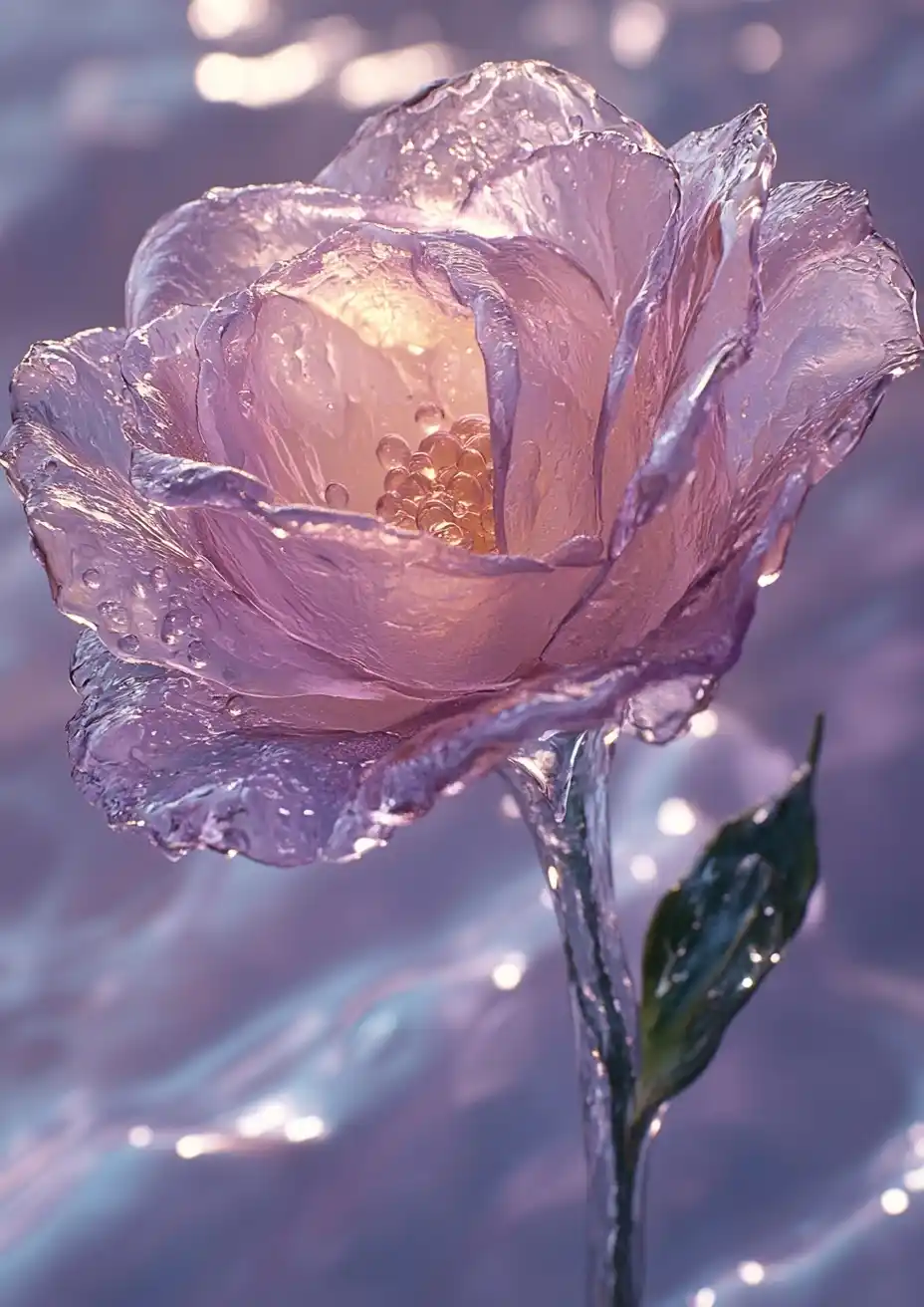 Surrealist Water Droplets Flower Midjourney 提示词生成效果