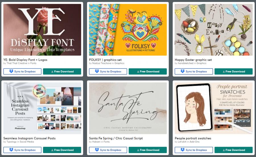 （2021年3月16日）CreativeMarket网站本周免费资源打包