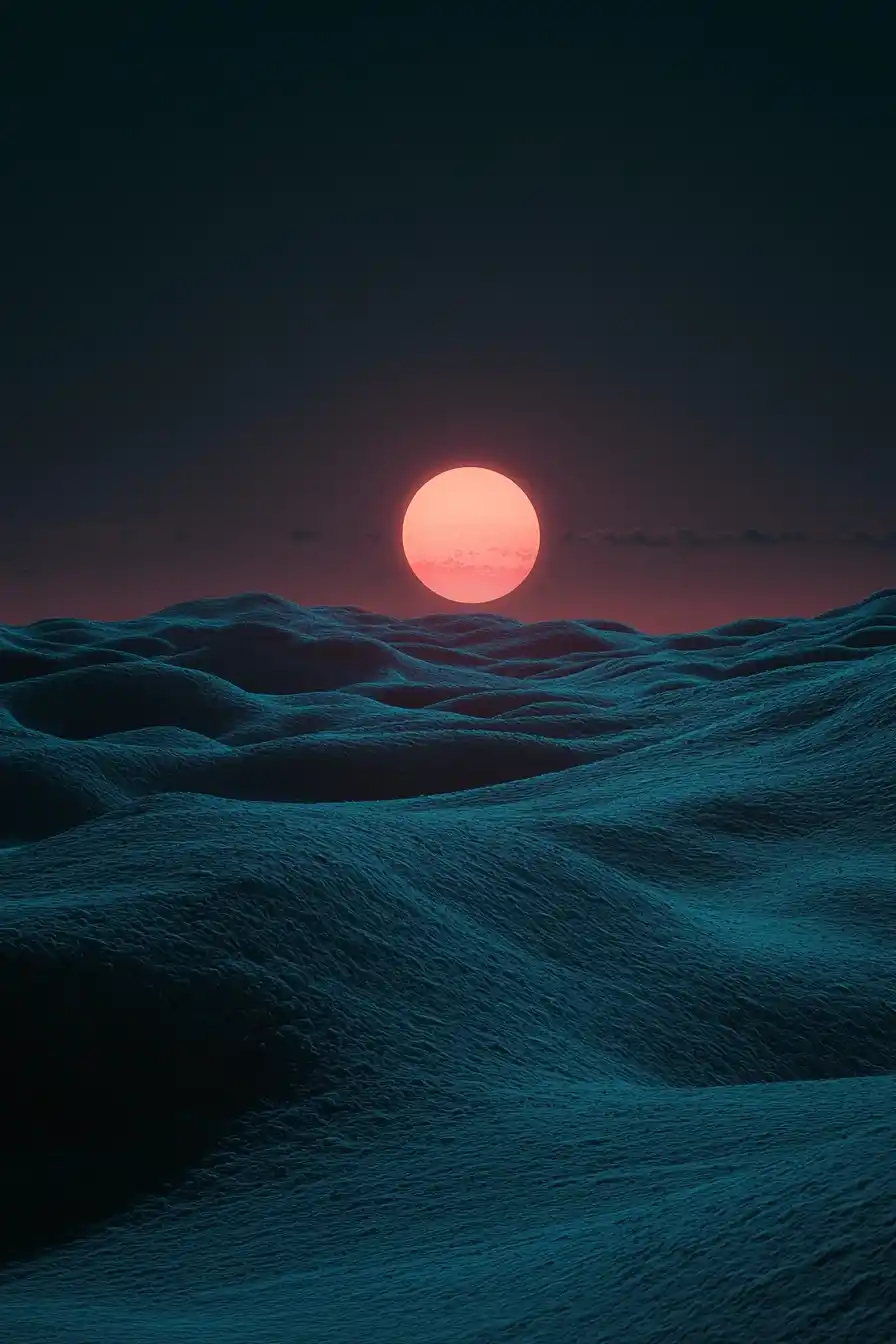 Cinematic Moonlit Landscape Photography Midjourney提示词