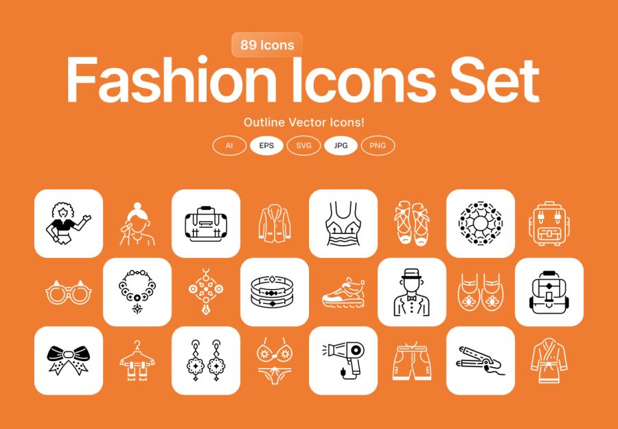 89 Fashion & Jewelry Icons
