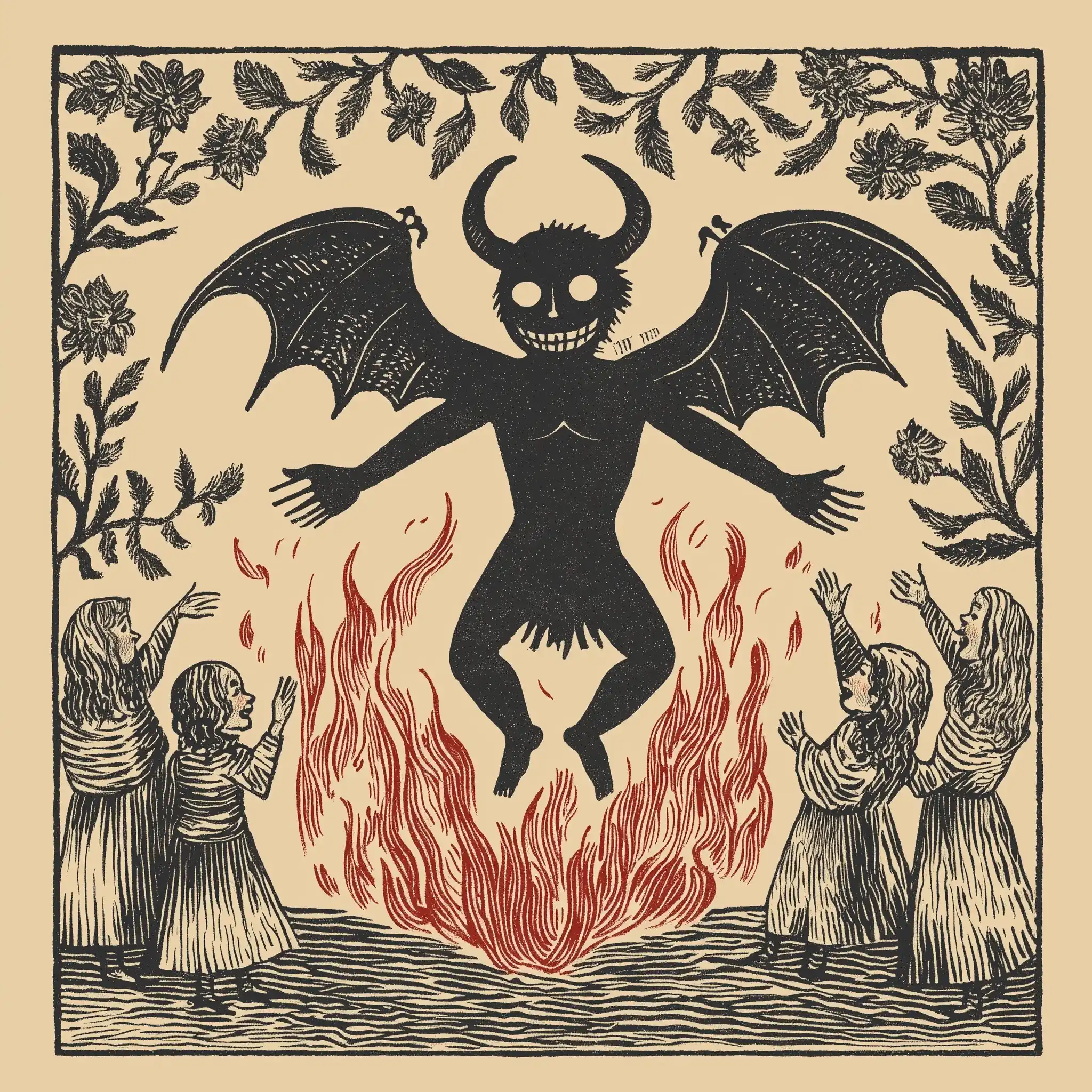 Medieval Lucifer in Flames Midjourney 提示词生成效果