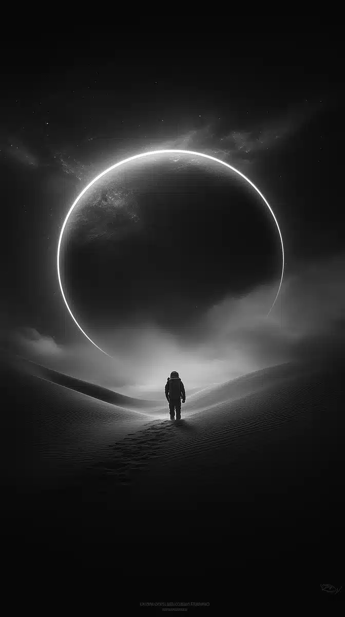 Astronaut Silhouette on Planet X Midjourney提示词