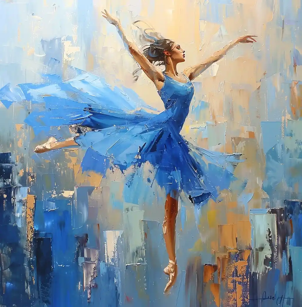 Blue Ballet Quadratura Midjourney提示词