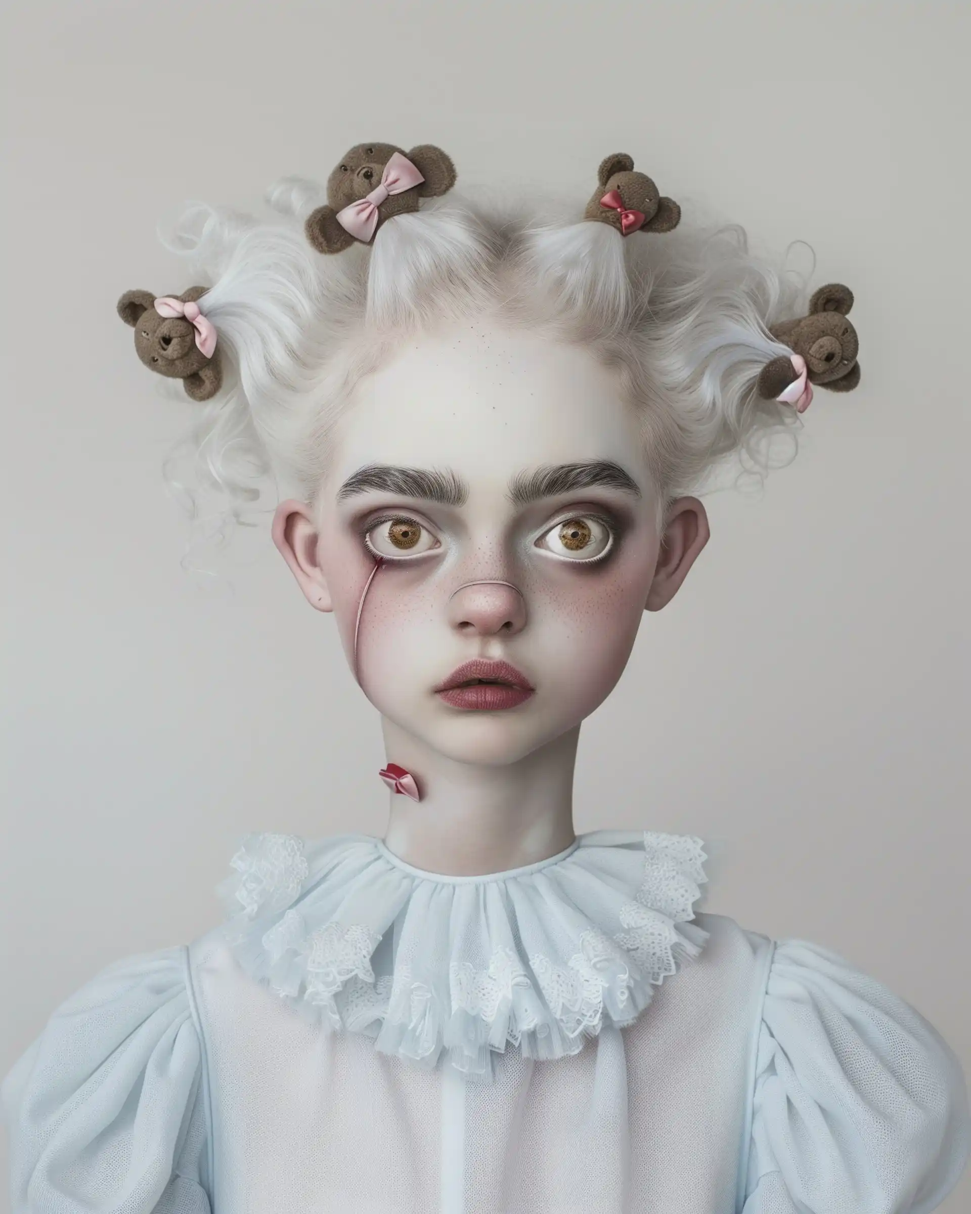Porcelain Woman in Blue Midjourney提示词