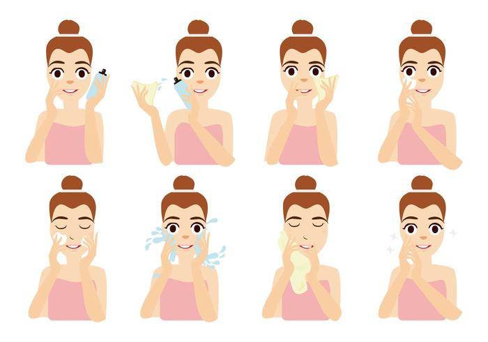 免费的年轻女性申请面膜面膜矢量