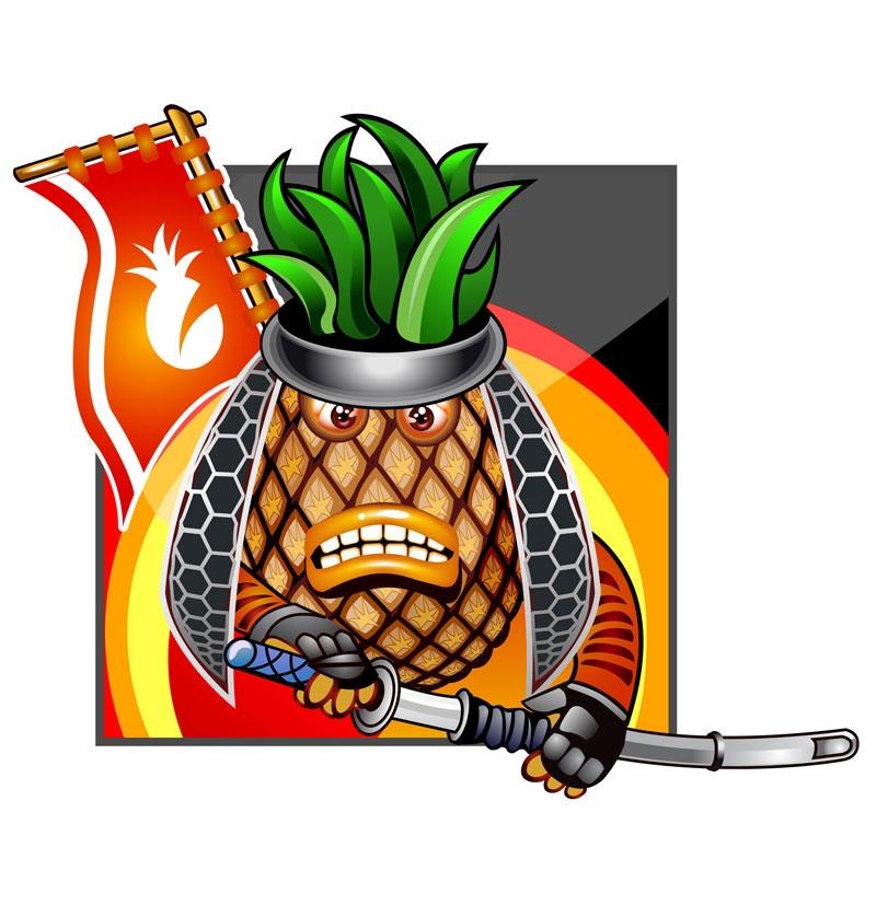 卡通水果武士形象04矢量素材