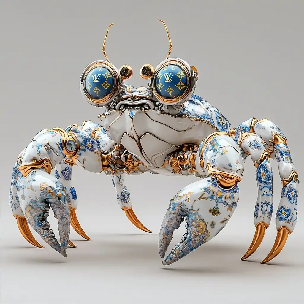 Ceramic Robot Crab Design Midjourney提示词