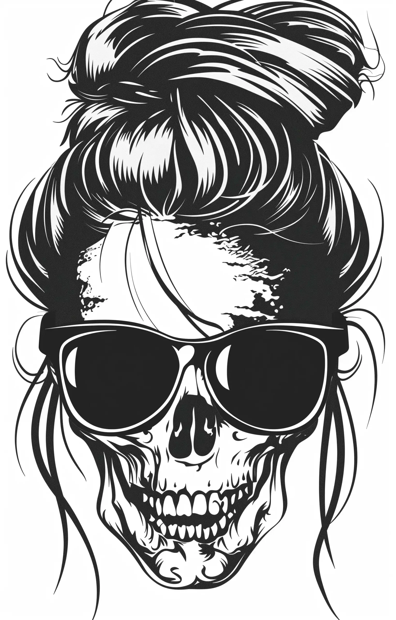 Vector Skull with Sunglasses Midjourney提示词