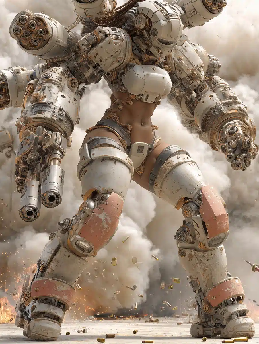 Photorealistic Muscular Android Midjourney提示词