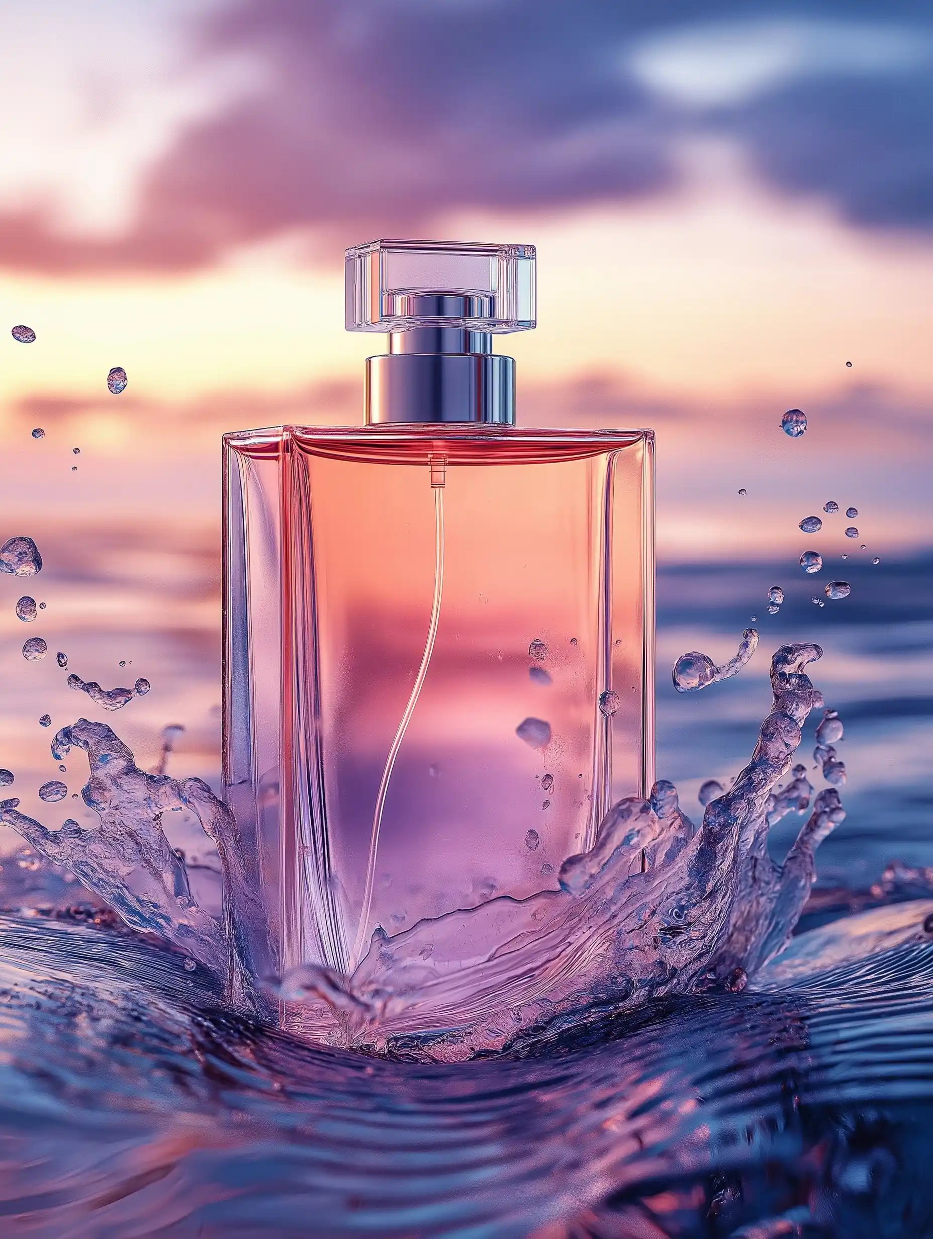 Realistic Perfume with Waves Midjourney 提示词生成效果