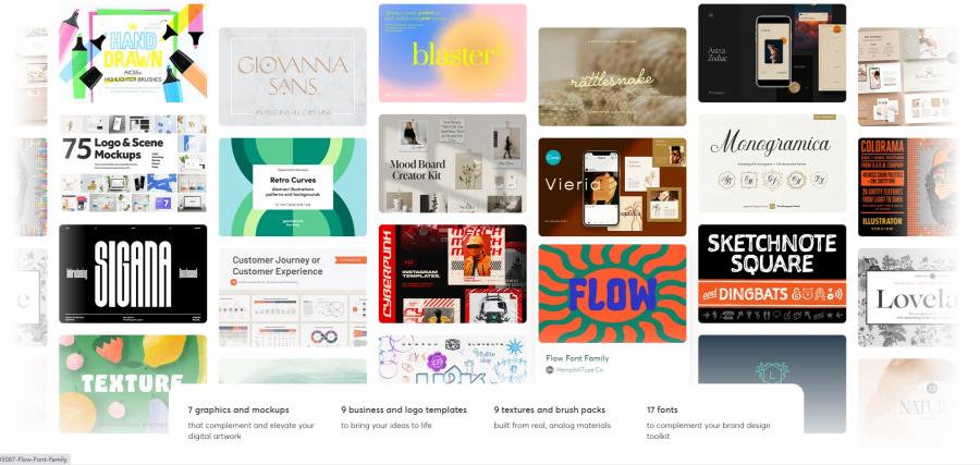 2023年的2月creativemarket.com网站分享价值高达 1000 美元的素材资源打包下载