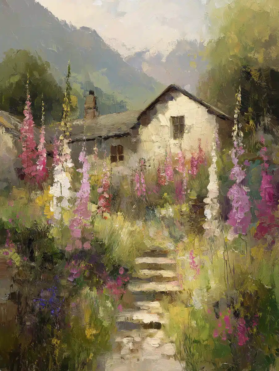 Textured Path to Garden Midjourney提示词
