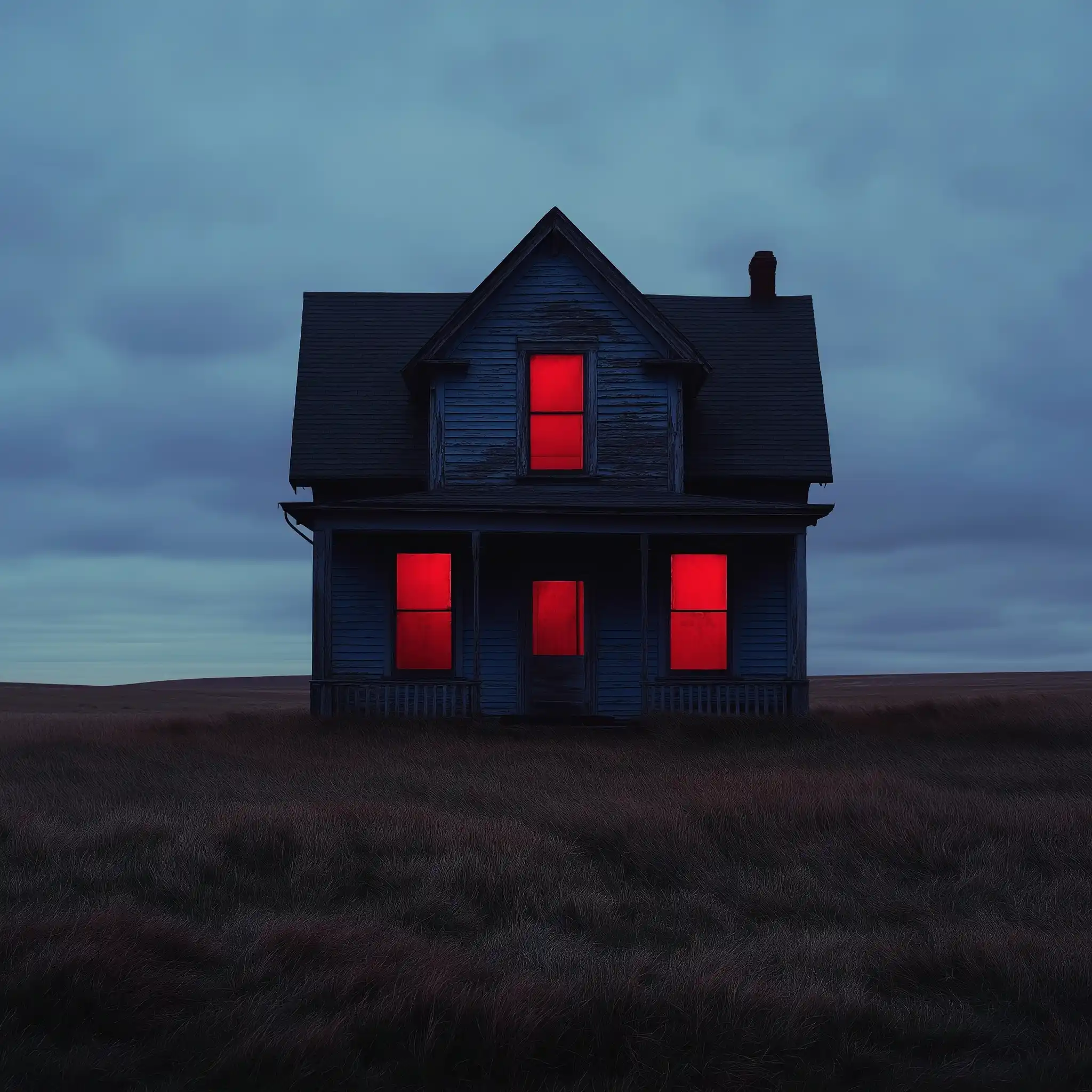 Horror Film Abandoned House Dusk Midjourney提示词