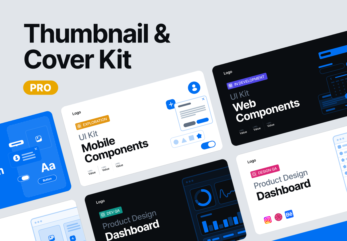 Figma封面缩略图模板套件（Thumbnail Kit），Thumbnail & Cover Kit — Advanced Templates