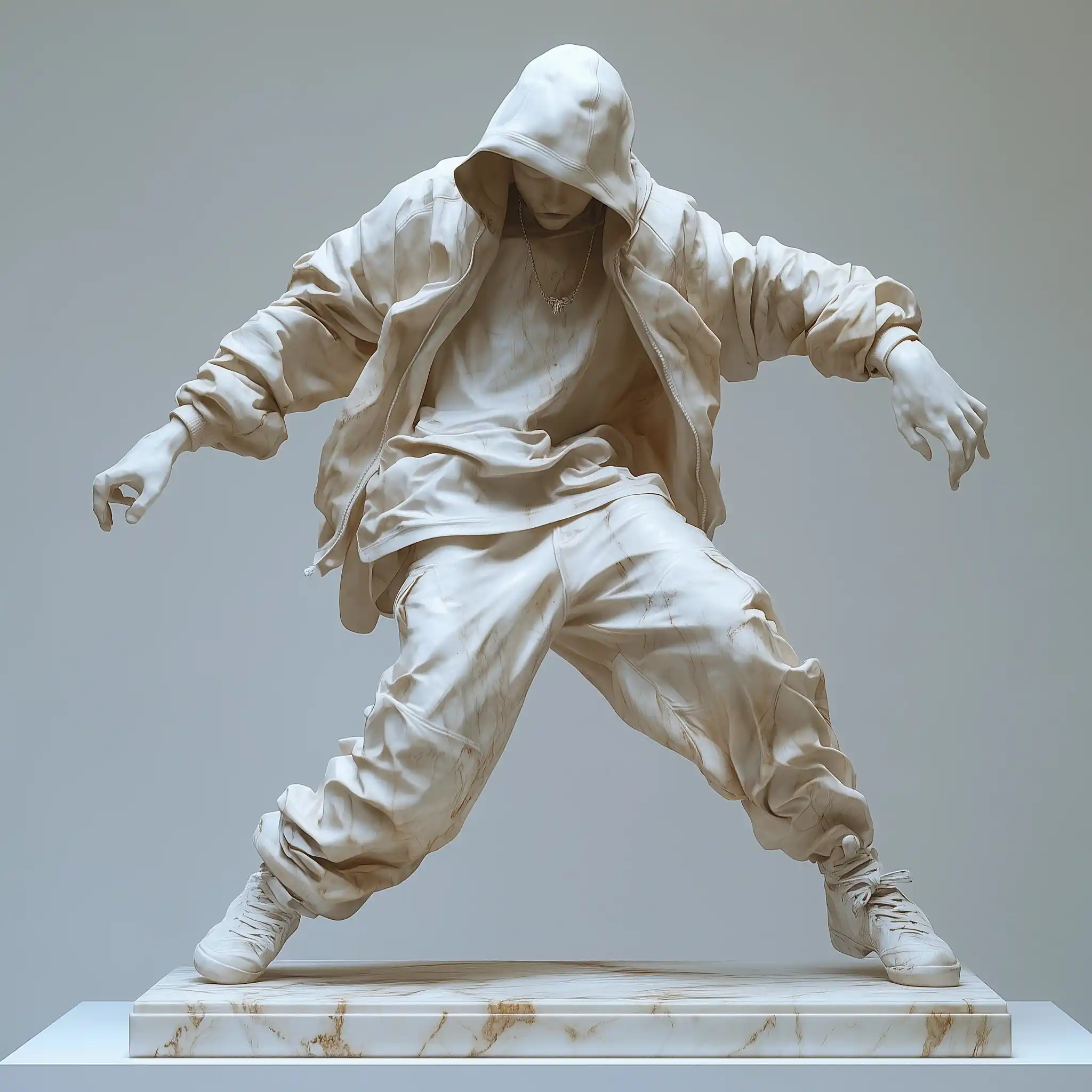 Photorealistic Hip-Hop Statue Midjourney提示词