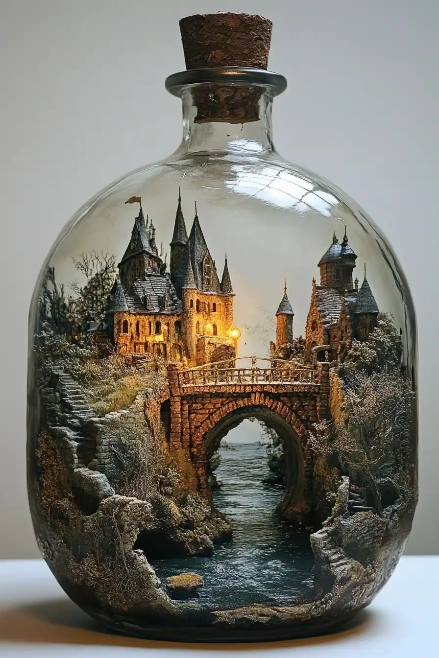 Castle in Bottle Illustration Midjourney提示词
