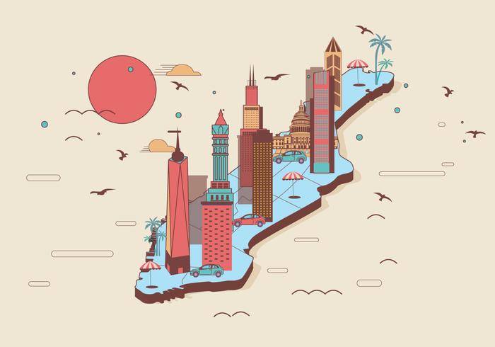 曼哈顿地图矢量