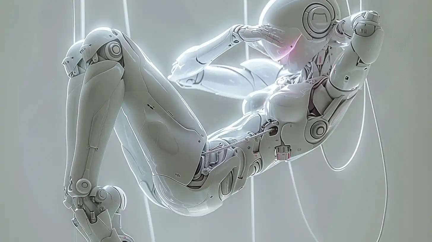 3D Android in White Space Midjourney提示词