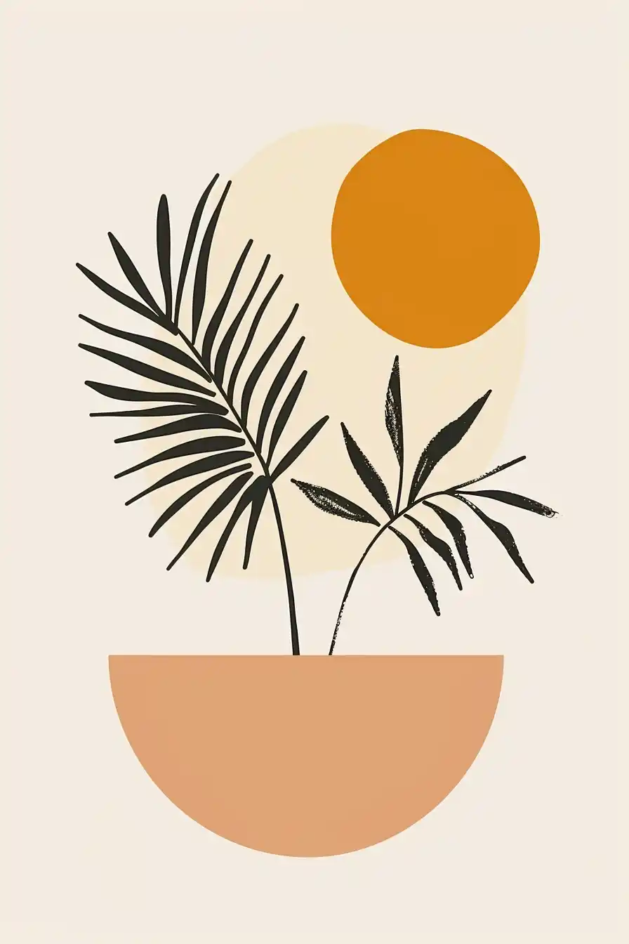 Boho Botanic Geometry Midjourney提示词