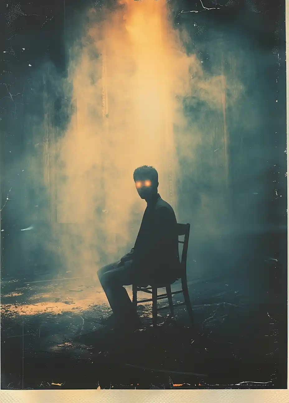 Glowing Suit Polaroid Midjourney提示词