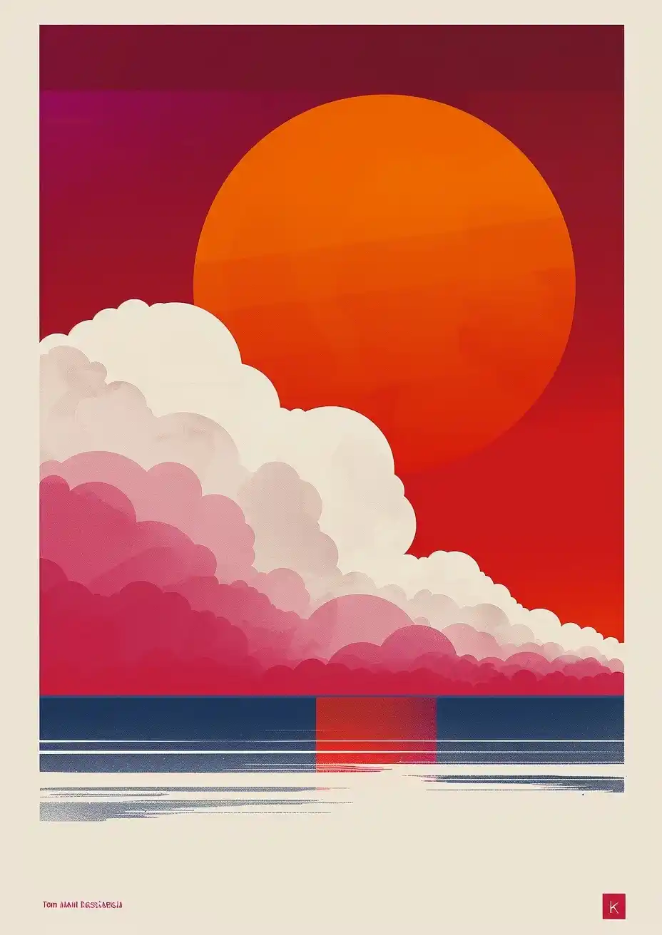 Abstract Baltic Sea Poster Midjourney提示词