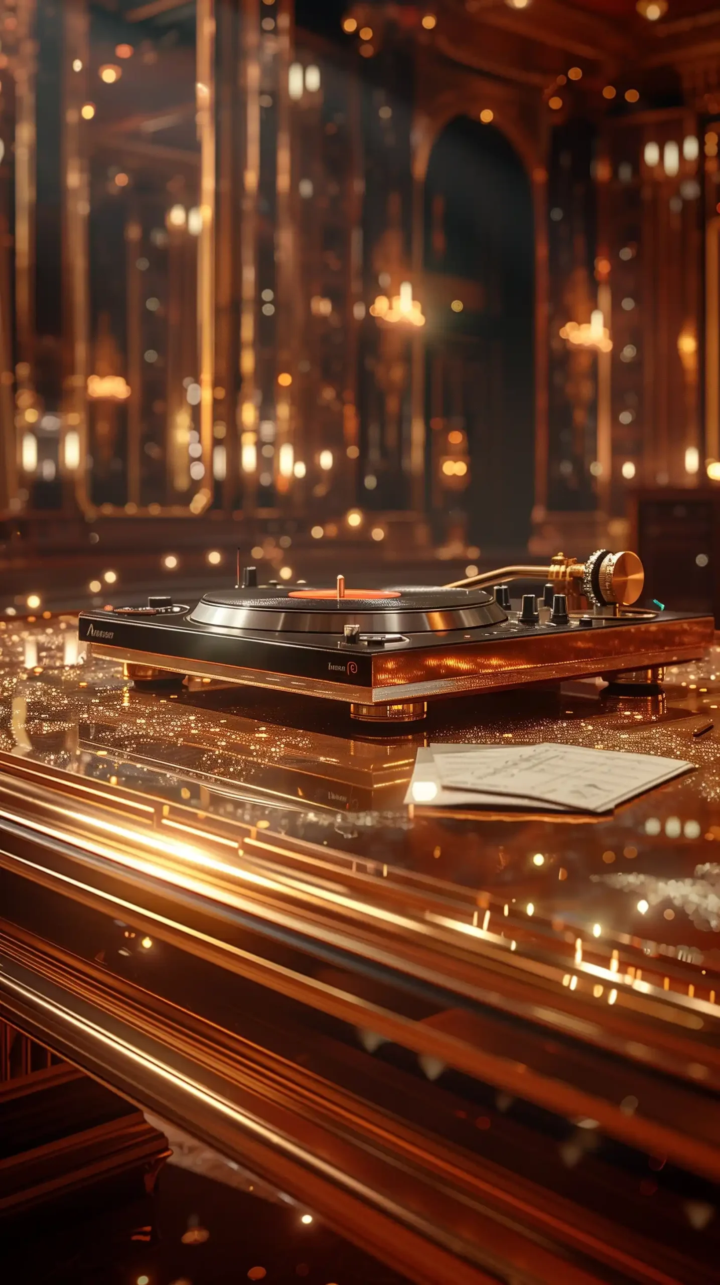 Golden Turntable Stage Midjourney提示词