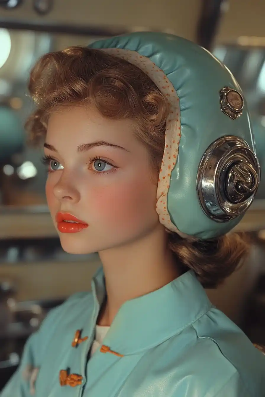Industrial Salon Hair Dryer Midjourney提示词
