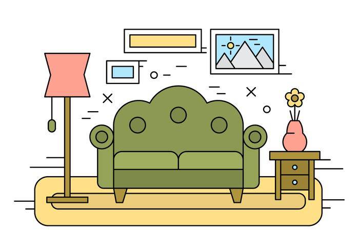 免费的客厅里的插图