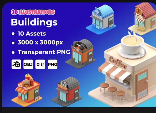 3D Building Illustrations