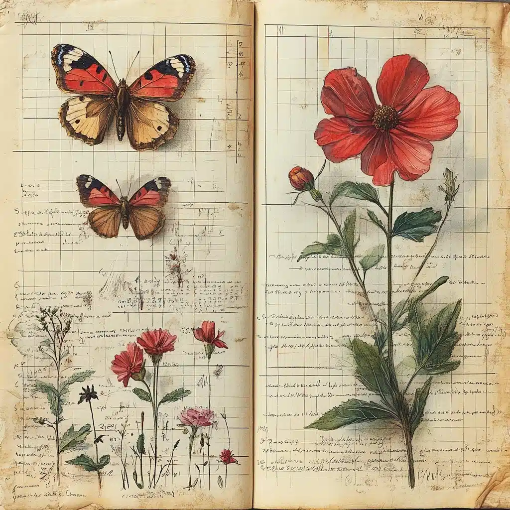 Naturalist Journal Sketches Midjourney提示词
