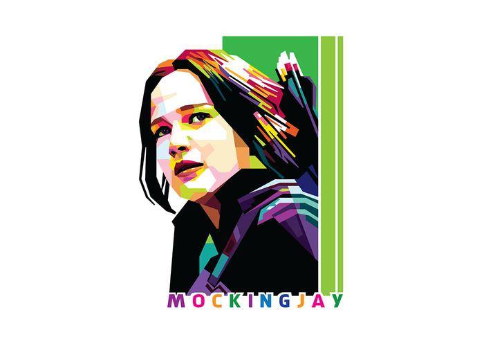 Katniss Everdeen Mockingjay在波普艺术肖像 -  WPAP