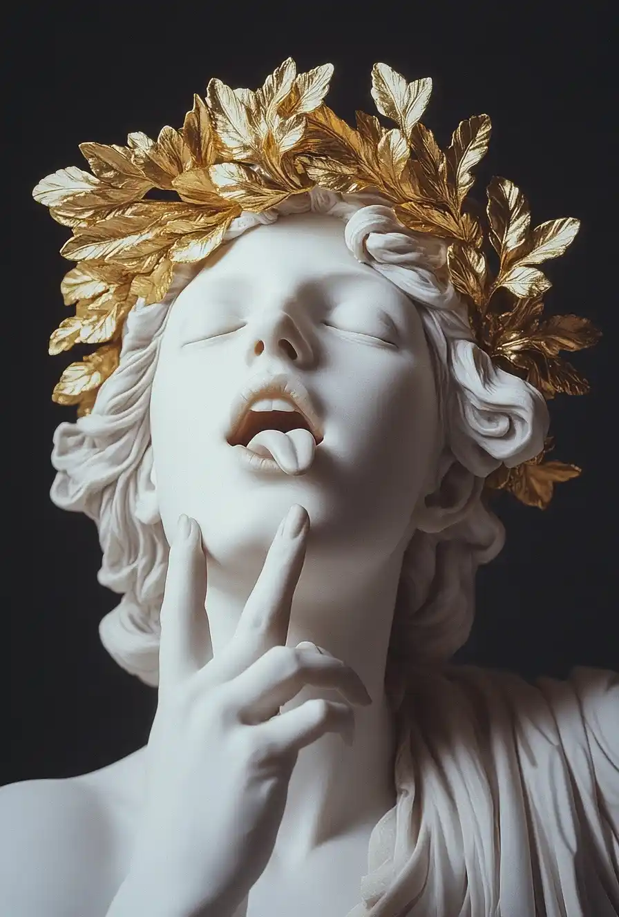 Hyper-Realistic Woman Statue Midjourney提示词