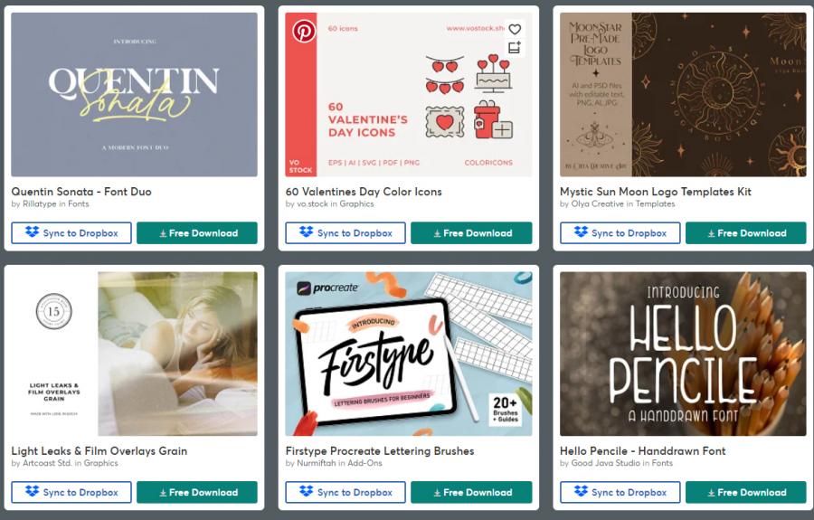（2021年2月1日）CreativeMarket网站本周免费资源打包