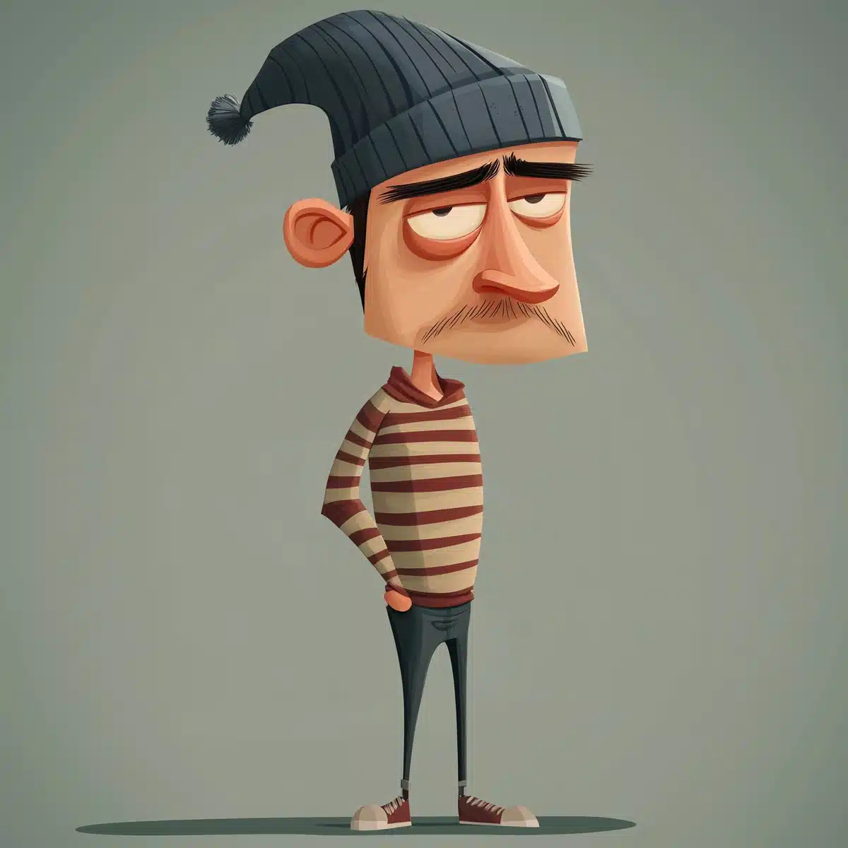 Cartoon Thief Character Design Midjourney提示词
