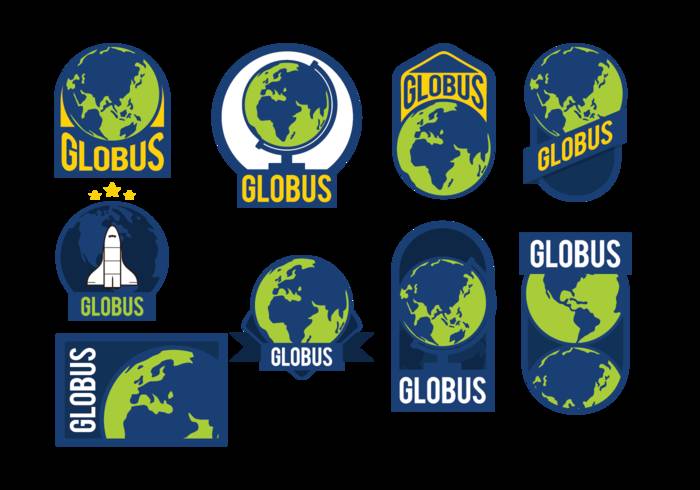 Globus标签矢量